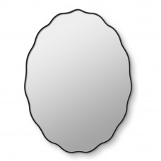 Овальное волнистое зеркало в ванную 60 см в чёрной раме Fancy Oval Black (Фэнси) Smal 60*80 см 